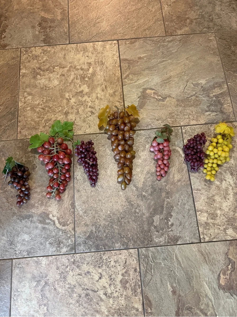 Decorative Wicker Basket‎ with Assorted Faux Grapes - Natural